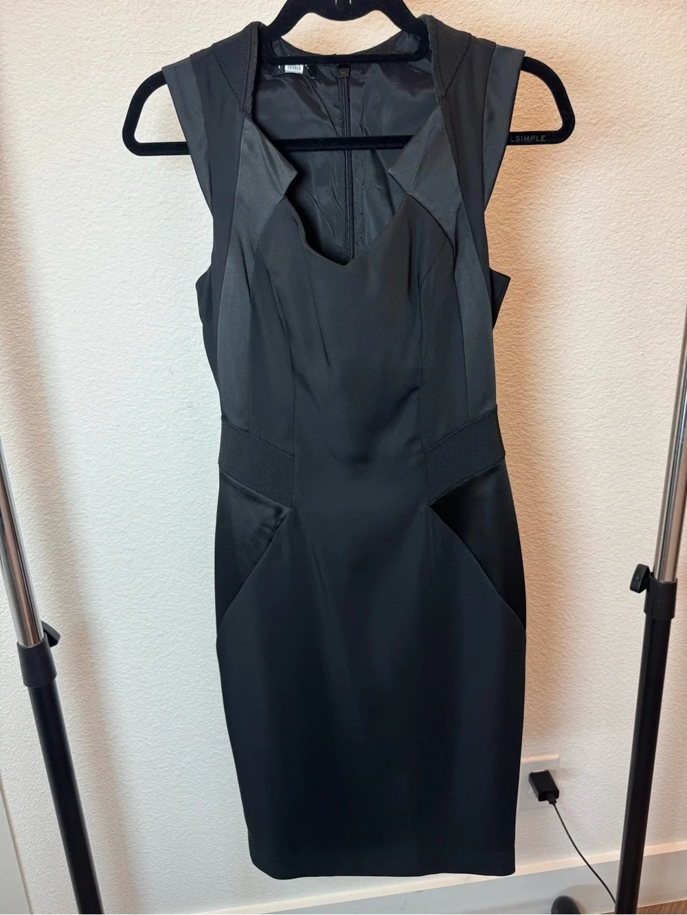 Bebe Black Sleeveless Bodycon Sheath Dress Size 4 Career Cocktail